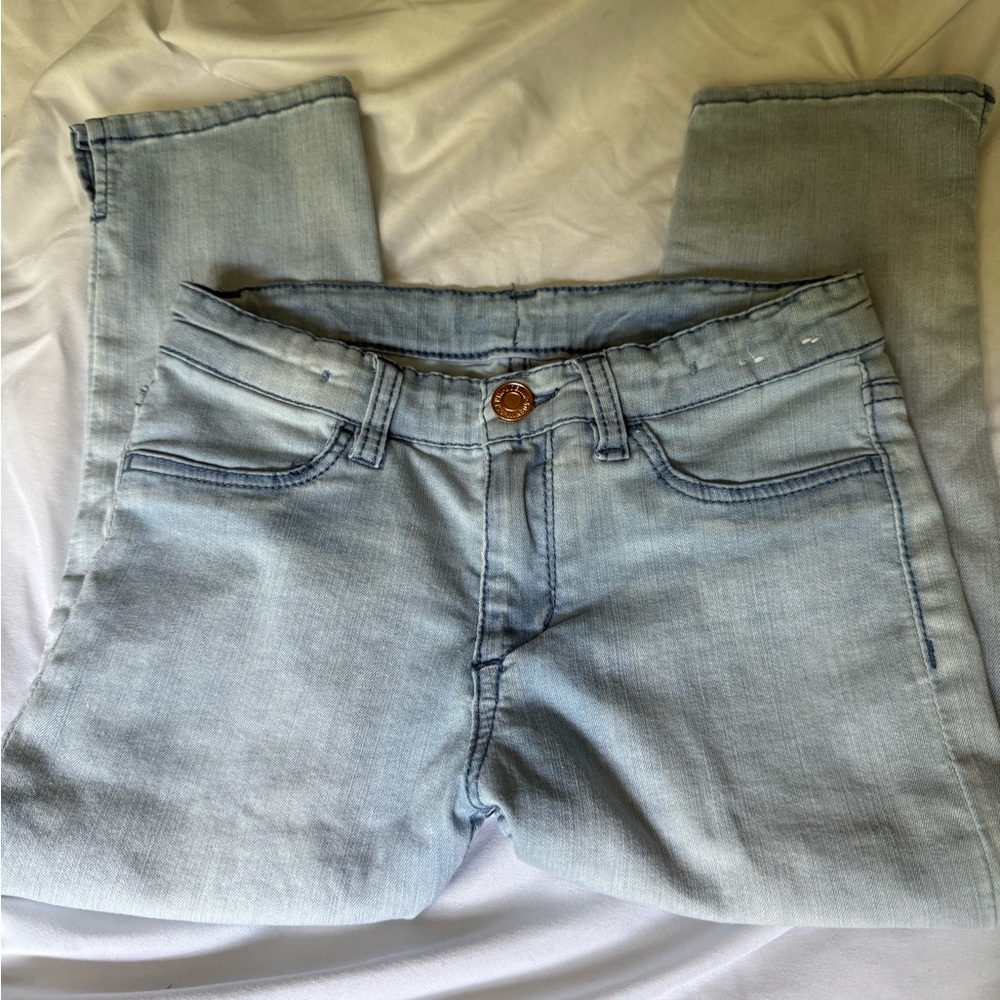 Stylish Light Blue Kids Denim Capri